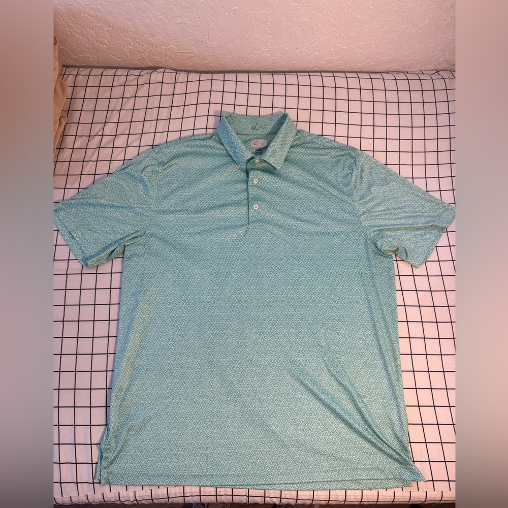 Greg Norman Polo Shirt Mens XL Green Play Dry Golf Performance Short Sleeve